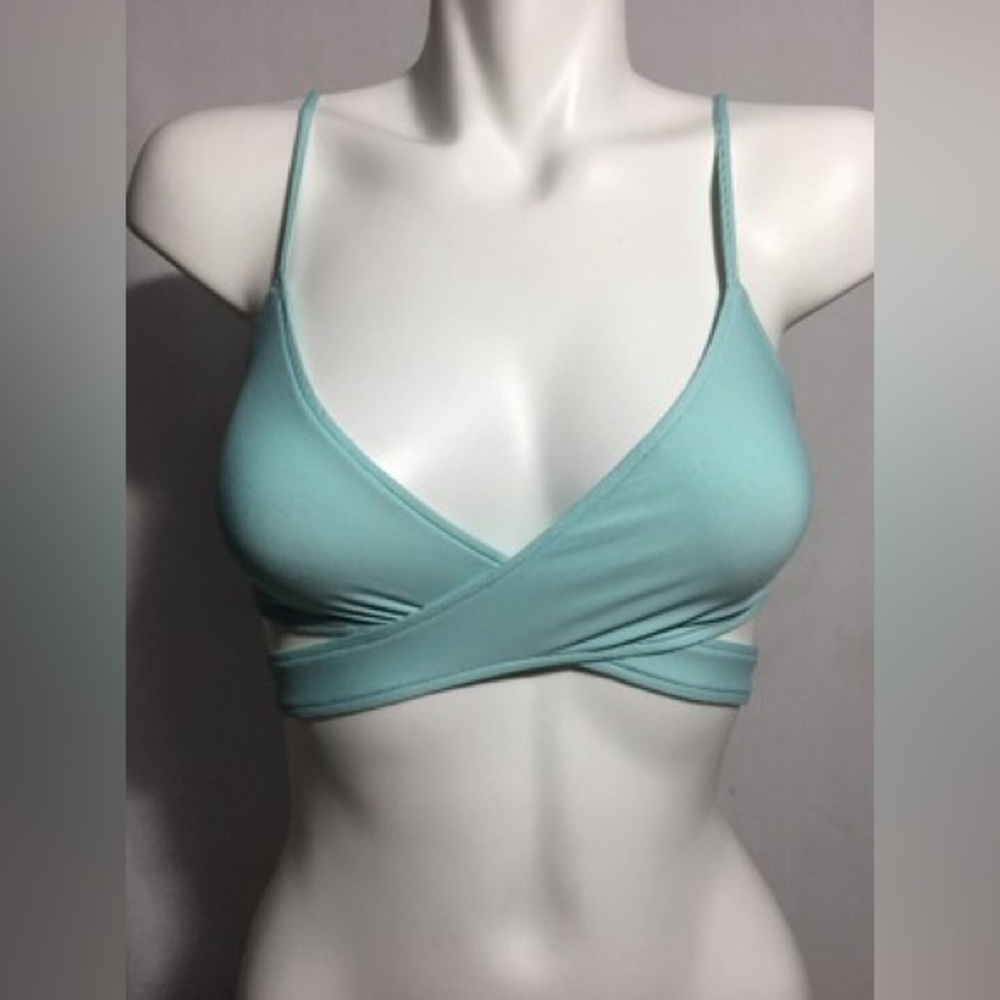 L*Space Light Green Twist Bikini Top